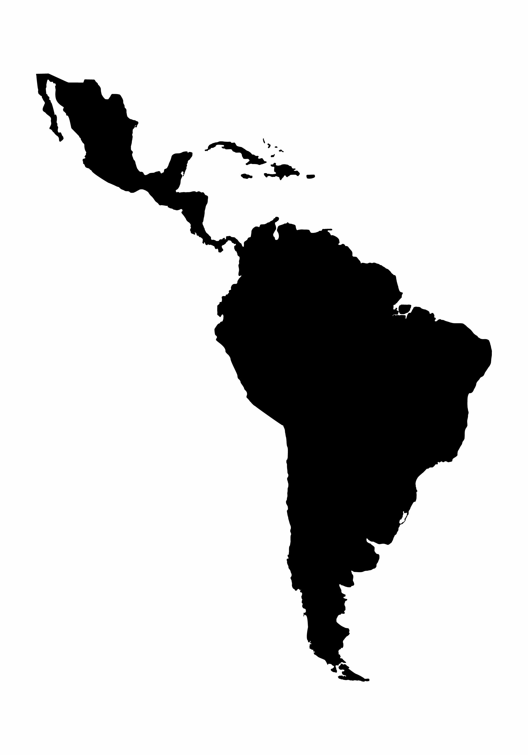 Watch this space -  a silhouette map of Latin and South America